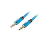 TV, Audio-Video si Foto - Accesorii TV si audio - Cabluri si adaptoare audio - Cablu audio Jack 3.5 mm tata-tata albastru panzat 1m Lanberg - Infinity.ro