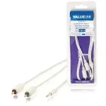 TV, Audio-Video si Foto - Accesorii TV si audio - Cabluri si adaptoare audio - Cablu audio jack stereo 3.5 mm tata - 2x RCA tata 1m alb Valueline - Infinity.ro
