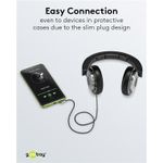 TV, Audio-Video si Foto - Accesorii TV si audio - Cabluri si adaptoare audio - Cablu audio stereo 2m textil impletit Jack 3.5 mm - 3.5 mm 90 grade tata-tata aurit Goobay 65279 - Infinity.ro