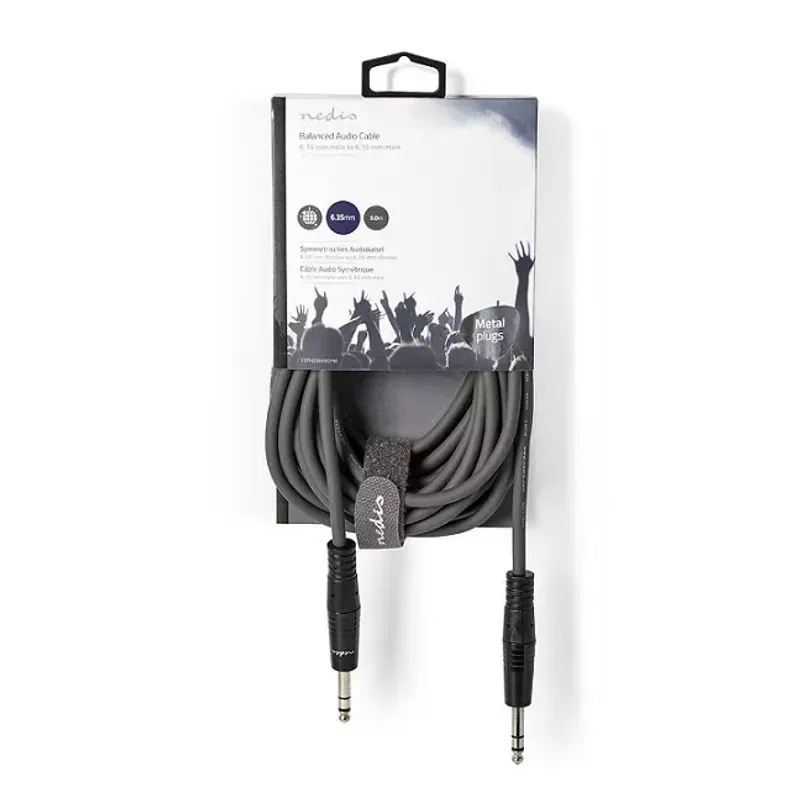 TV, Audio-Video si Foto - Accesorii TV si audio - Cabluri si adaptoare audio - Cablu audio stereo 6.35 mm tata - 6.35 mm tata 5m gri NEDIS - Infinity.ro