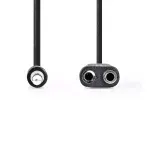 TV, Audio-Video si Foto - Accesorii TV si audio - Cabluri si adaptoare audio - Cablu Audio Stereo Jack 3.5 mm tata - 2x 3.5 mm mama 0.2m Nedis - Infinity.ro