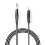 TV, Audio-Video si Foto - Accesorii TV si audio - Cabluri si adaptoare audio - Cablu audio stereo Jack 6.35 mm Tata - 3.5 mm Tata 1.5m gri Nedis - Infinity.ro