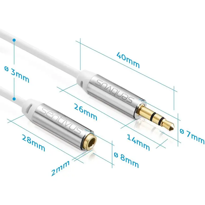 TV, Audio-Video si Foto - Accesorii TV si audio - Cabluri si adaptoare audio - Cablu audio stereo SENTIVUS 1m Jack 3.5 mm tata - 2x 3.5 mm mama SE-AU101-010 - Infinity.ro