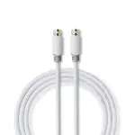 TV, Audio-Video si Foto - Accesorii TV si audio - Antene TV si accesorii - Cablu coaxial Nedis F tata - F tata 2m alb cupru dublu izolat - Infinity.ro