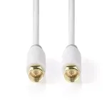 TV, Audio-Video si Foto - Accesorii TV si audio - Antene TV si accesorii - Cablu coaxial Nedis F tata - F tata 2m alb cupru dublu izolat - Infinity.ro