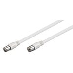 TV, Audio-Video si Foto - Accesorii TV si audio - Cabluri si adaptoare video - Cablu COAXIAL TV antena 5m mama-tata 75 ohm clasa A 85DB Dublu ecranat CCS alb 66616 Goobay - Infinity.ro