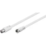 TV, Audio-Video si Foto - Accesorii TV si audio - Cabluri si adaptoare video - Cablu conexiune antena /SAT 5m F tata - Coaxial tata alb Goobay - Infinity.ro
