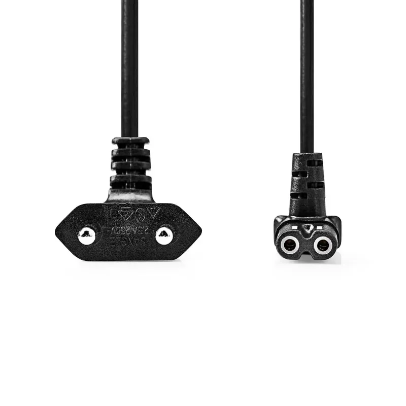Casa si Gradina - Electrice - Cabluri electrice si conductori - Cablu de alimentare Euro tata cotit - IEC-320-C7 cotit 2m negru Nedis CEGL11075BK20 - Infinity.ro