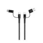 Laptop, Telefoane si Tablete - Telefoane mobile si accesorii - Accesorii Telefoane - Cabluri si adaptoare telefoane - Cablu de date si incarcare 4in1 1m 3A Well negru - Infinity.ro