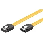 PC, gaming si accesorii - Retelistica - Cabluri si accesorii - Cablu de date SATA III 6Gbit/s SATA L - SATA L 0.7m galben Goobay - Infinity.ro