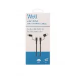 Laptop, Telefoane si Tablete - Telefoane mobile si accesorii - Accesorii Telefoane - Cabluri si adaptoare telefoane - Cablu de date si incarcare 4in1 1m 3A Well negru - Infinity.ro