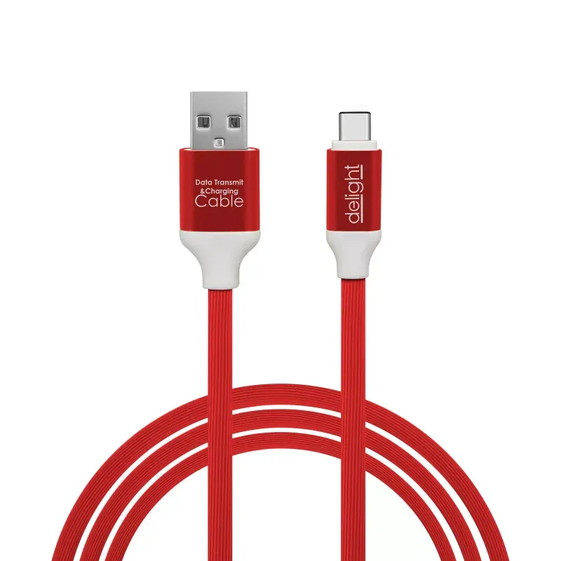 Laptop, Telefoane si Tablete - Telefoane mobile si accesorii - Accesorii Telefoane - Cabluri si adaptoare telefoane - Cablu de date si incarcare USB Type C invelis siliconic 1m 2.1A Delight - Infinity.ro