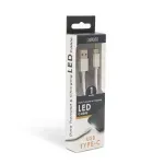 Laptop, Telefoane si Tablete - Telefoane mobile si accesorii - Accesorii Telefoane - Cabluri si adaptoare telefoane - Cablu de date USB type C 1m argintiu cu iluminare LED rosu delight - Infinity.ro