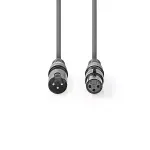 TV, Audio-Video si Foto - Accesorii TV si audio - Cabluri si adaptoare audio - Cablu Digital DMX XLR 3-pini tata - XLR 3-pini mama 110 Ohm 1.5m gri Nedis - Infinity.ro