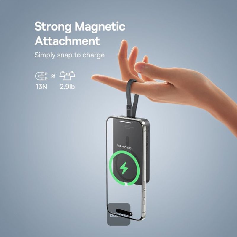 Laptop, Telefoane si Tablete - Telefoane mobile si accesorii - Accesorii Telefoane - Baterii externe - Power bank Baseus Magnetic Mini, 10000mAh, 30W, Negru - Infinity.ro