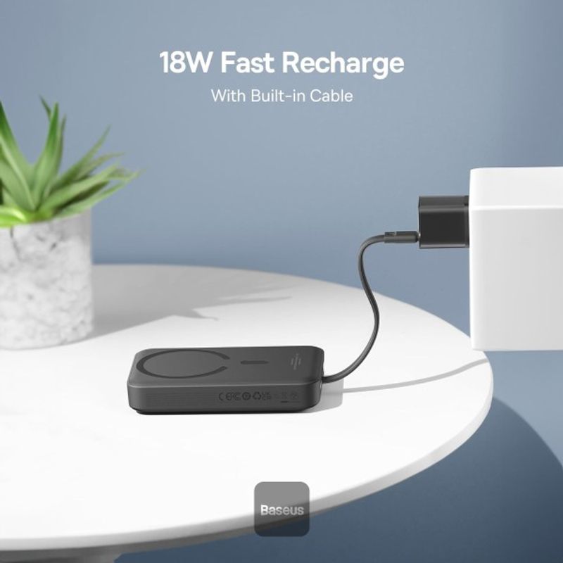 Laptop, Telefoane si Tablete - Telefoane mobile si accesorii - Accesorii Telefoane - Baterii externe - Power bank Baseus Magnetic Mini, 10000mAh, 30W, Negru - Infinity.ro