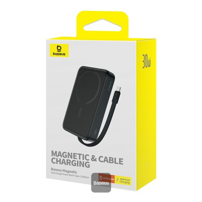 Laptop, Telefoane si Tablete - Telefoane mobile si accesorii - Accesorii Telefoane - Baterii externe - Power bank Baseus Magnetic Mini, 10000mAh, 30W, Negru - Infinity.ro