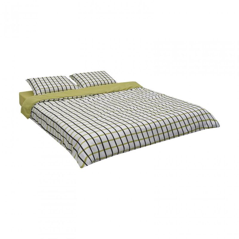 Casa si Gradina - Textile si covoare - Lenjerii de pat - Seturi de lenjerie - Lenjerie de pat pentru 2 persoane, 4 piese, microfibra, Patratele - Infinity.ro