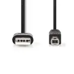 PC, gaming si accesorii - Retelistica - Cabluri si accesorii - Cablu imprimanta USB 2.0 USB-A tata - USB-B tata 3m negru Nedis CCGL60101BK30 - Infinity.ro
