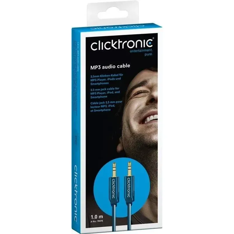 TV, Audio-Video si Foto - Accesorii TV si audio - Cabluri si adaptoare audio - Cablu Jack 3.5 mm - 3.5 mm audio 1m tata-tata stereo Profesional Clicktronic - Infinity.ro