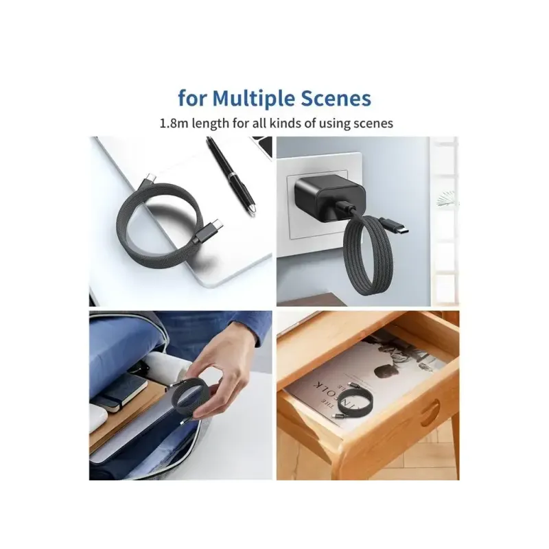 Laptop, Telefoane si Tablete - Telefoane mobile si accesorii - Accesorii Telefoane - Cabluri si adaptoare telefoane - Cablu magnetic date / incarcare USB-C - USB-C Choetech XCC-1054-BK 1.2m PD 100W - Infinity.ro