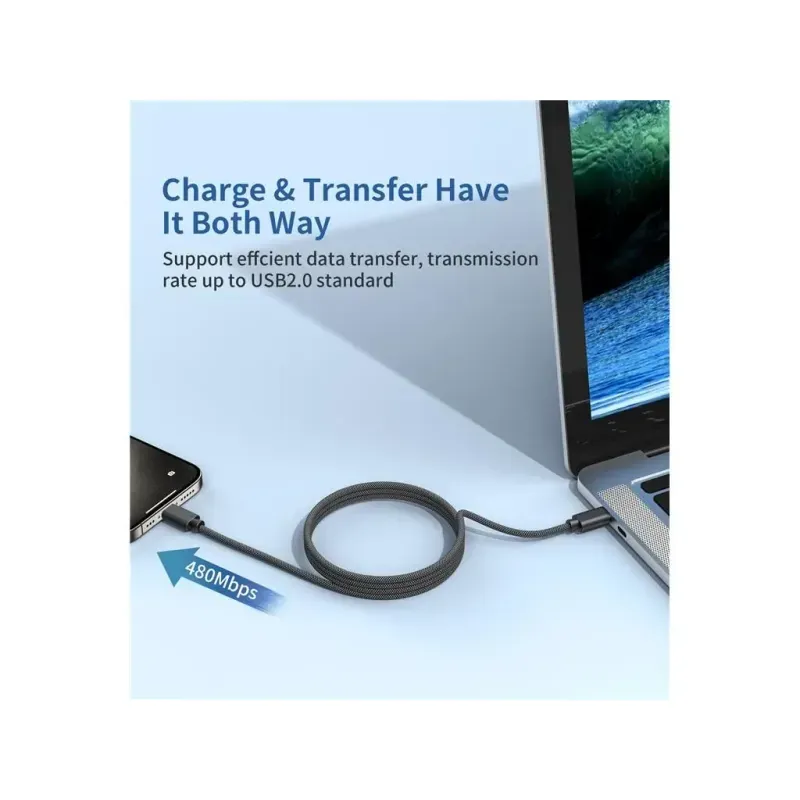 Laptop, Telefoane si Tablete - Telefoane mobile si accesorii - Accesorii Telefoane - Cabluri si adaptoare telefoane - Cablu magnetic date / incarcare USB-C - USB-C Choetech XCC-1054-BK 1.2m PD 100W - Infinity.ro