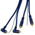 TV, Audio-Video si Foto - Accesorii TV si audio - Cabluri si adaptoare audio - Cablu RCA x2 tata - RCA x2 la 90 grade tata 5m dublu-ecranat cu fir remote albastru RCA-HQ2.500.2 4CarMedia - Infinity.ro