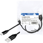 Laptop, Telefoane si Tablete - Telefoane mobile si accesorii - Accesorii Telefoane - Cabluri si adaptoare telefoane - Cablu USB 2.0 A - USB type C 0.3m negru LOGILINK CU0139 - Infinity.ro