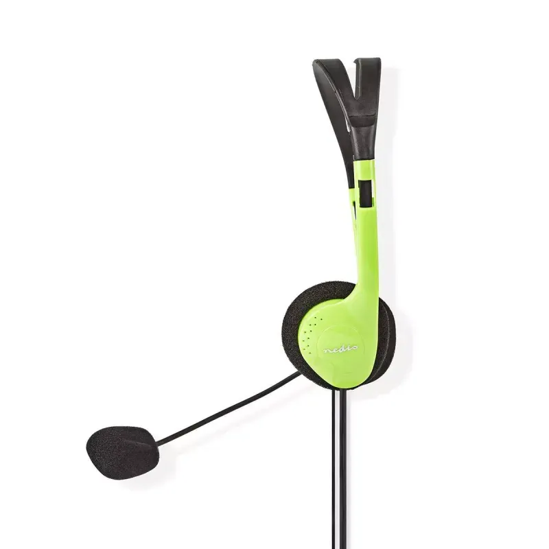 TV, Audio-Video si Foto - Portabile audio - Casti audio - Casti PC On-Ear Nedis 2x3.5 mm 2m verde cu microfon - Infinity.ro