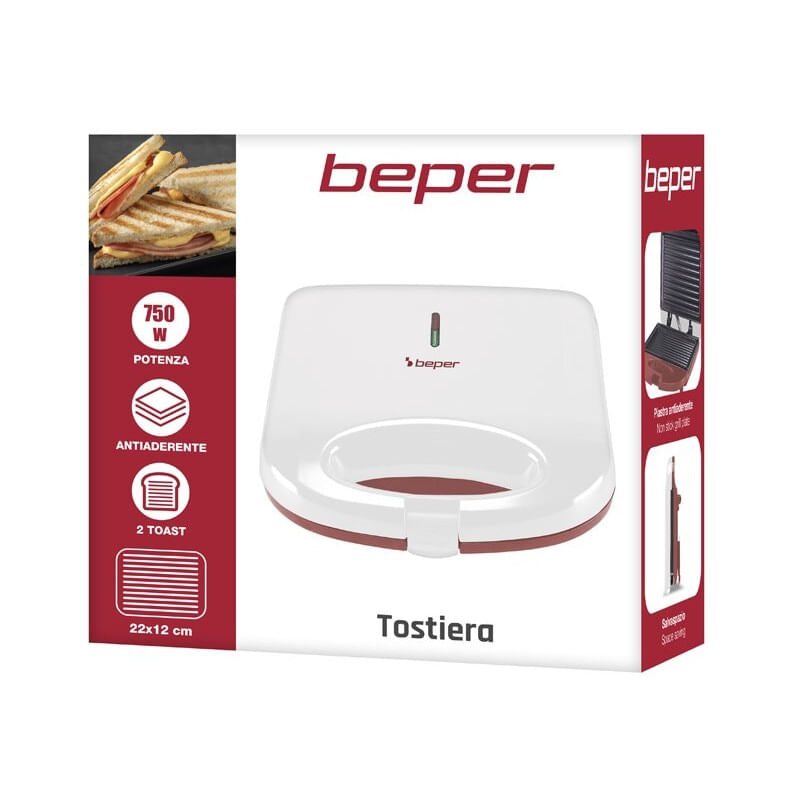 Electronice si Electrocasnice - Electrocasnice bucatarie - Preparare paine - Sandwich-maker - Sandwich Maker Beper P101TOS010 - Infinity.ro