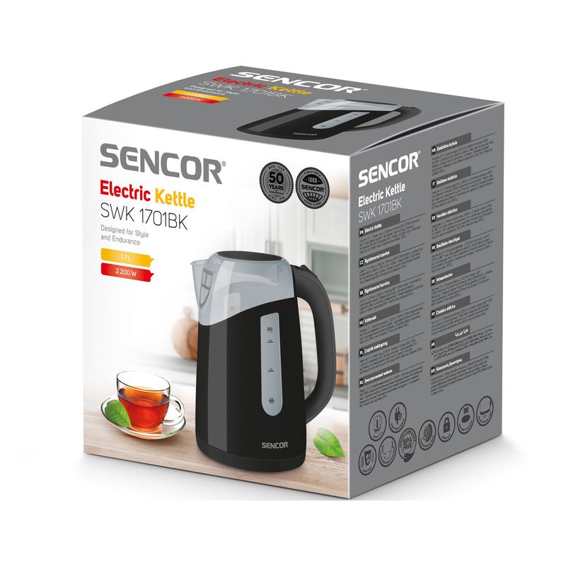 Electronice si Electrocasnice - Electrocasnice bucatarie - Preparare bauturi - Fierbatoare de apa - Fierbator, Sencor, 2200 W, 1,7 L, Negru - Infinity.ro