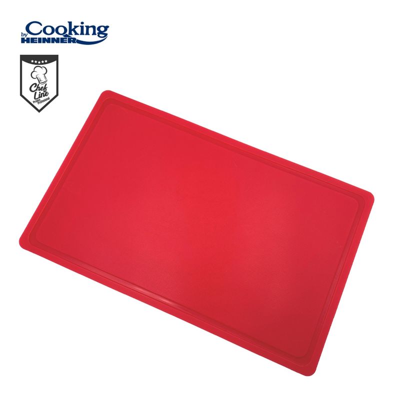 Casa si Gradina - Bucatarie si vesela - Ustensile bucatarie - Tocatoare de bucatarie - Tocator cu sant Cooking by Heinner HACCP GN1/1, 53 x 32.5 x 2 cm, rosu - Infinity.ro