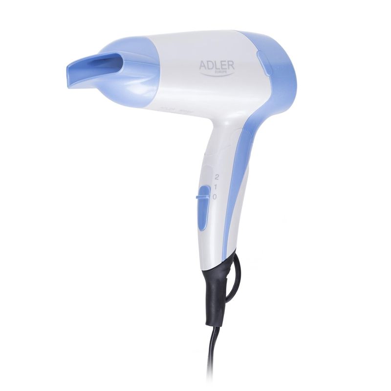 Ingrijire personala si Cosmetice - Aparate & accesorii ingrijire personala - Hair styling - Uscatoare de par - Uscator de par de voiaj, Pliabil, 1200 W, 2 trepte de putere, Alb/Albastru - Infinity.ro