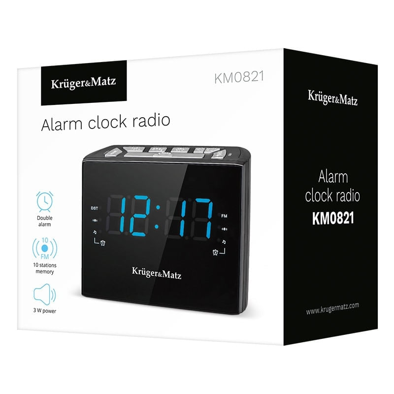 TV, Audio-Video si Foto - Portabile audio - Radio - Radio FM cu ceas desteptator Kruger&Matz KM0821 Afisaj LED - Infinity.ro