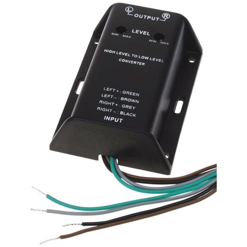 Auto si Moto - Electronice auto - Subwoofere si boxe auto - Convertor HI-LOW nivel semnale difuzor la 2x RCA audio aurit 40W intrare cabluri 4CarMedia - Infinity.ro