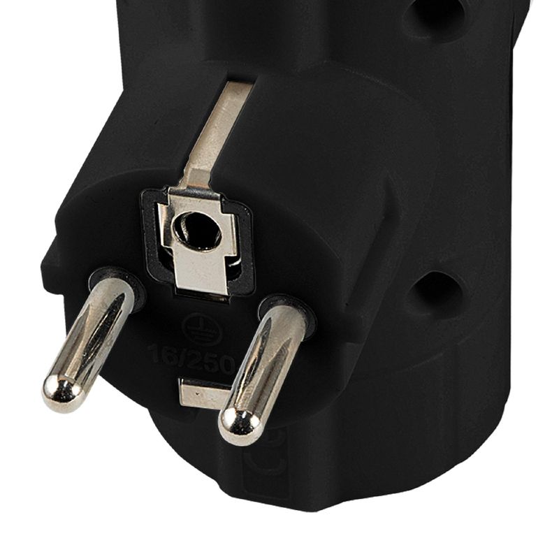 Casa si Gradina - Electrice - Accesorii electrice - Prelungitoare, triple, fise - Distribuitor tip T 3x prize schuko cu protectie negru 16A 3680W TPF-26/BK Home - Infinity.ro