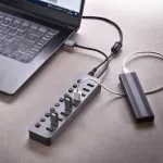 PC, gaming si accesorii - Retelistica - Hub-uri - HUB USB 3.0 NGS iHub10 cu 10 porturi si alimentator inclus - Infinity.ro