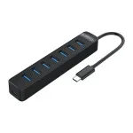 PC, gaming si accesorii - Retelistica - Hub-uri - HUB USB Orico TWC3-7A-BK cu 7 port-uri USB3.0 negru 15cm - Infinity.ro
