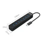 PC, gaming si accesorii - Retelistica - Hub-uri - HUB USB Orico TWC3-7A-BK cu 7 port-uri USB3.0 negru 15cm - Infinity.ro
