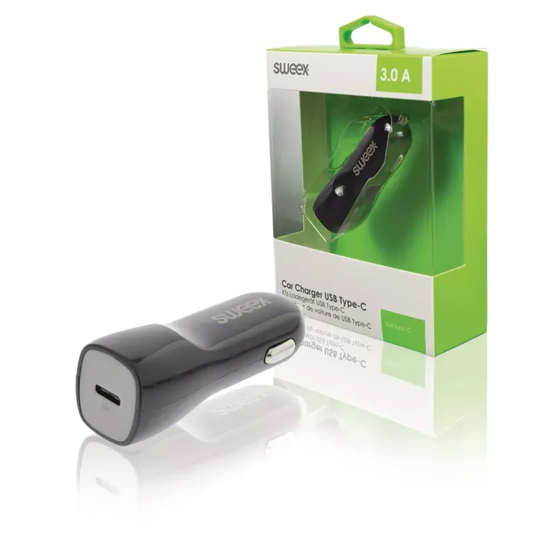 Laptop, Telefoane si Tablete - Telefoane mobile si accesorii - Accesorii Telefoane - Incarcatoare telefoane - Incarcator auto USB Type C 3A negru Sweex - Infinity.ro