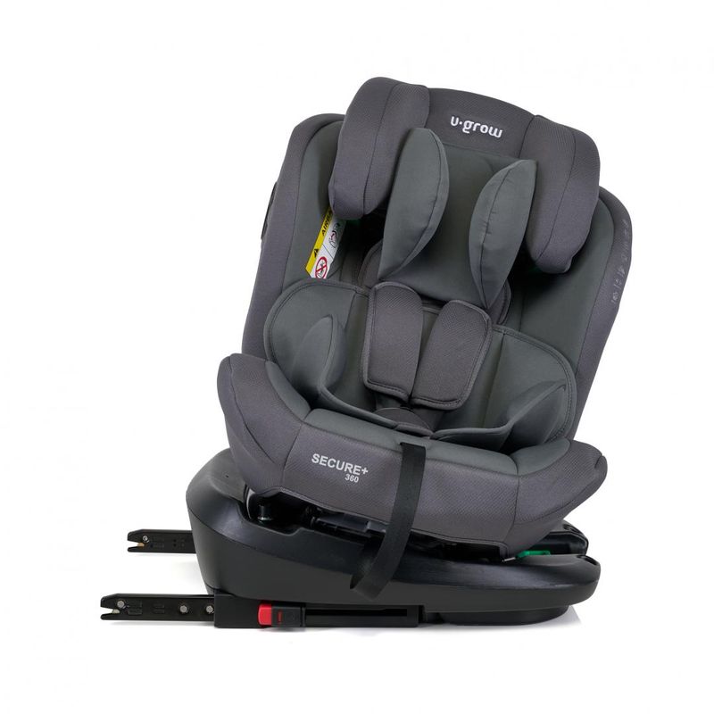 Jucarii, Copii si Bebe - Carucioare si articole de transport - Scaune auto copii - Scaun auto U-Grow Secure+ UG-HB51-GR, rotativ 360, 40-150cm, Isofix, gri - Infinity.ro