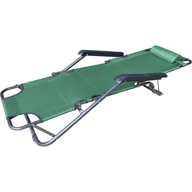 Casa si Gradina - Gradina si terasa - Mobilier exterior - Scaune si sezlonguri gradina - Sezlong pliabil cu tetiera Heinner, 153x60x79 cm, verde - Infinity.ro