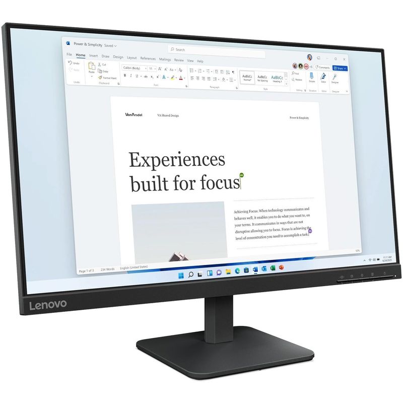 PC, gaming si accesorii - Desktop PC & monitoare - Monitoare - Monitor LED IPS Lenovo L24-4e 23.8", Full HD (1920x1080), 100Hz, 4ms, Anti-glare, 99% sRGB, HDMI, VGA, VESA, negru - Infinity.ro