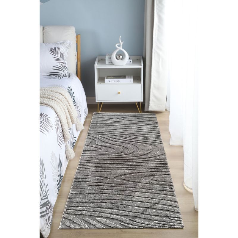 Casa si Gradina - Textile si covoare - Covoare - Covoare casa - Covor, model in relief, wave, 200x300 gri - Infinity.ro