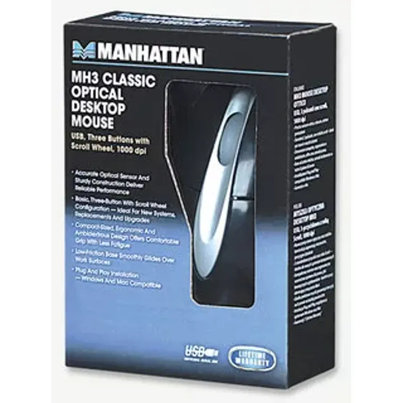 PC, gaming si accesorii - Periferice PC - Mouse - Mouse optic USB 1000dpi negru 177016 Manhattan - Infinity.ro