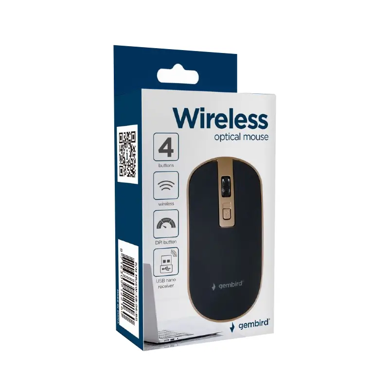 PC, gaming si accesorii - Periferice PC - Mouse - Mouse wireless 1600DPI USB GEMBIRD MUSW4B06BG - Infinity.ro