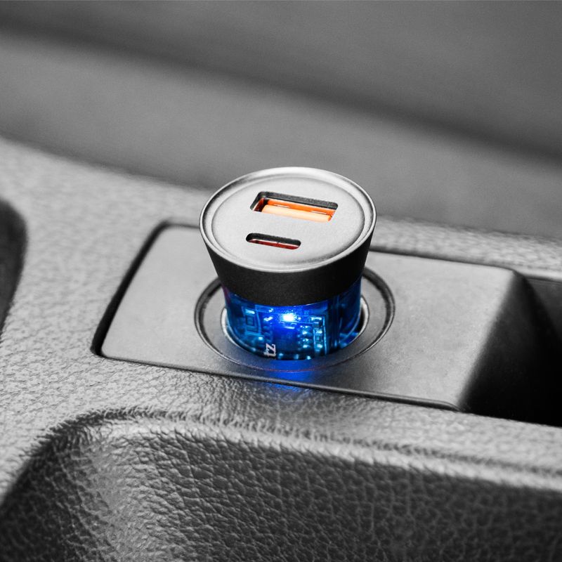 Laptop, Telefoane si Tablete - Telefoane mobile si accesorii - Accesorii Telefoane - Incarcatoare telefoane - Incarcator auto, 43 W, USB-A si USB-C, Kruger&Matz, aluminiu/ABS - Infinity.ro