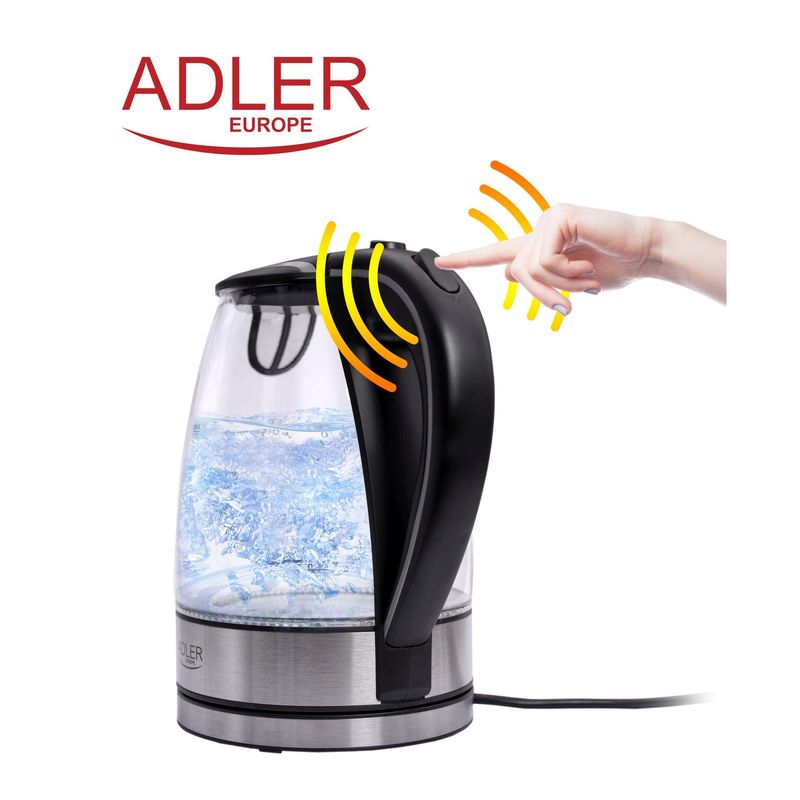 Electronice si Electrocasnice - Electrocasnice bucatarie - Preparare bauturi - Fierbatoare de apa - Fierbator de apa Adler AD 1225, 2000 W, 1.7 L, Transparent - Infinity.ro
