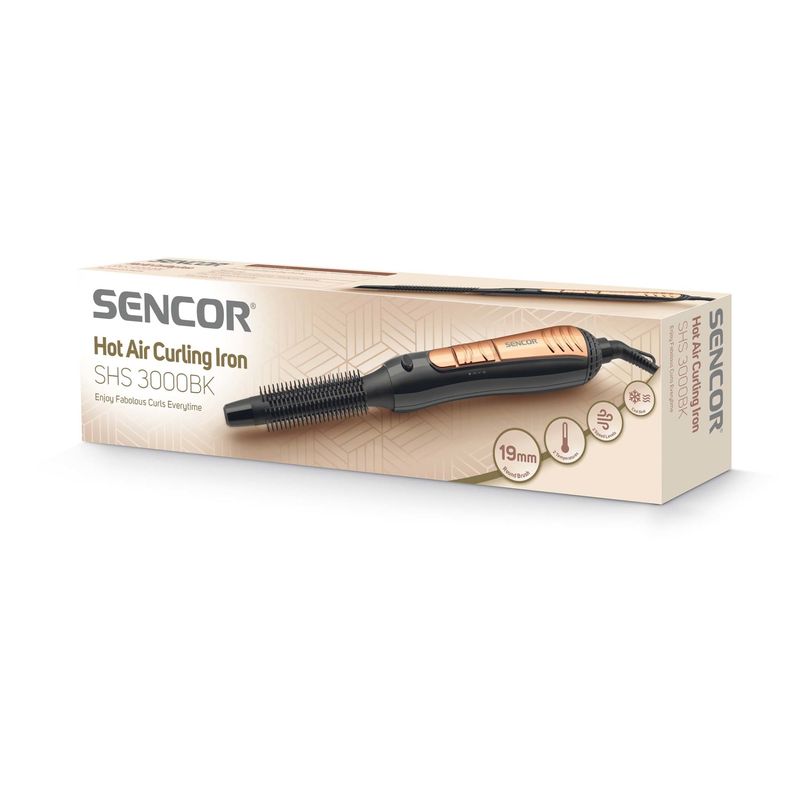 Ingrijire personala si Cosmetice - Aparate & accesorii ingrijire personala - Hair styling - Perii de par electrice - Perie de par electrica, Sencor, 400EW, 2 niveluri temperatura, Negru - Infinity.ro