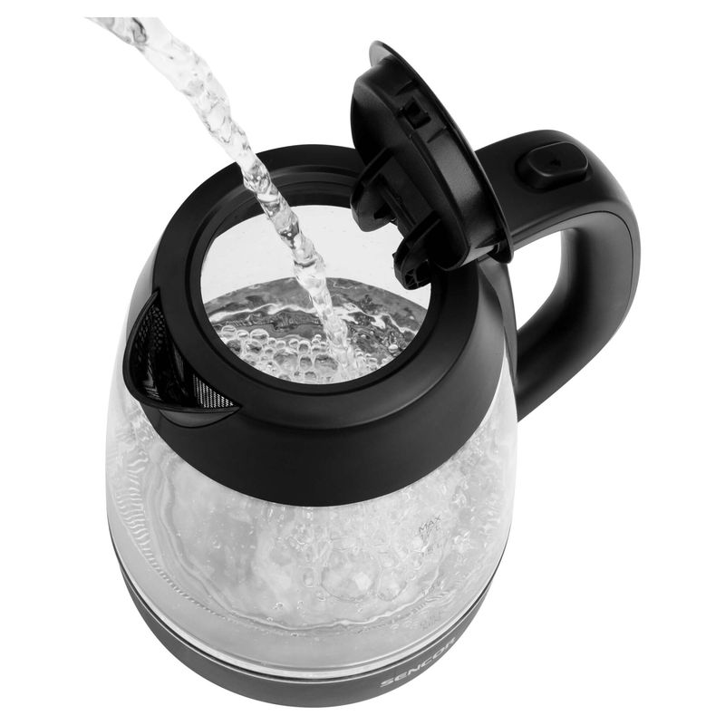 Electronice si Electrocasnice - Electrocasnice bucatarie - Preparare bauturi - Fierbatoare de apa - Fierbator de sticla Sencor SWK 7301BK, 2200W, 1.7L, iluminare LED, filtru lavabil, oprire automata, negru - Infinity.ro